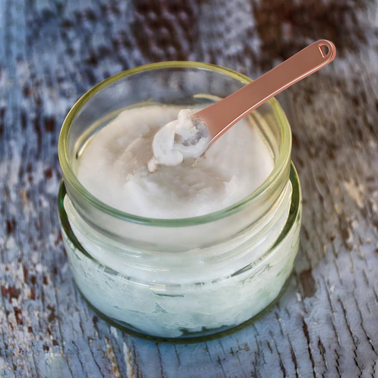 Tekson 6 Pieces Metal Cosmetic Skincare Spatula, Mini Mask facial Reusable Scoop, Makeup Beauty Spoons for Cream, Lotions, Moisturizers(Brown)