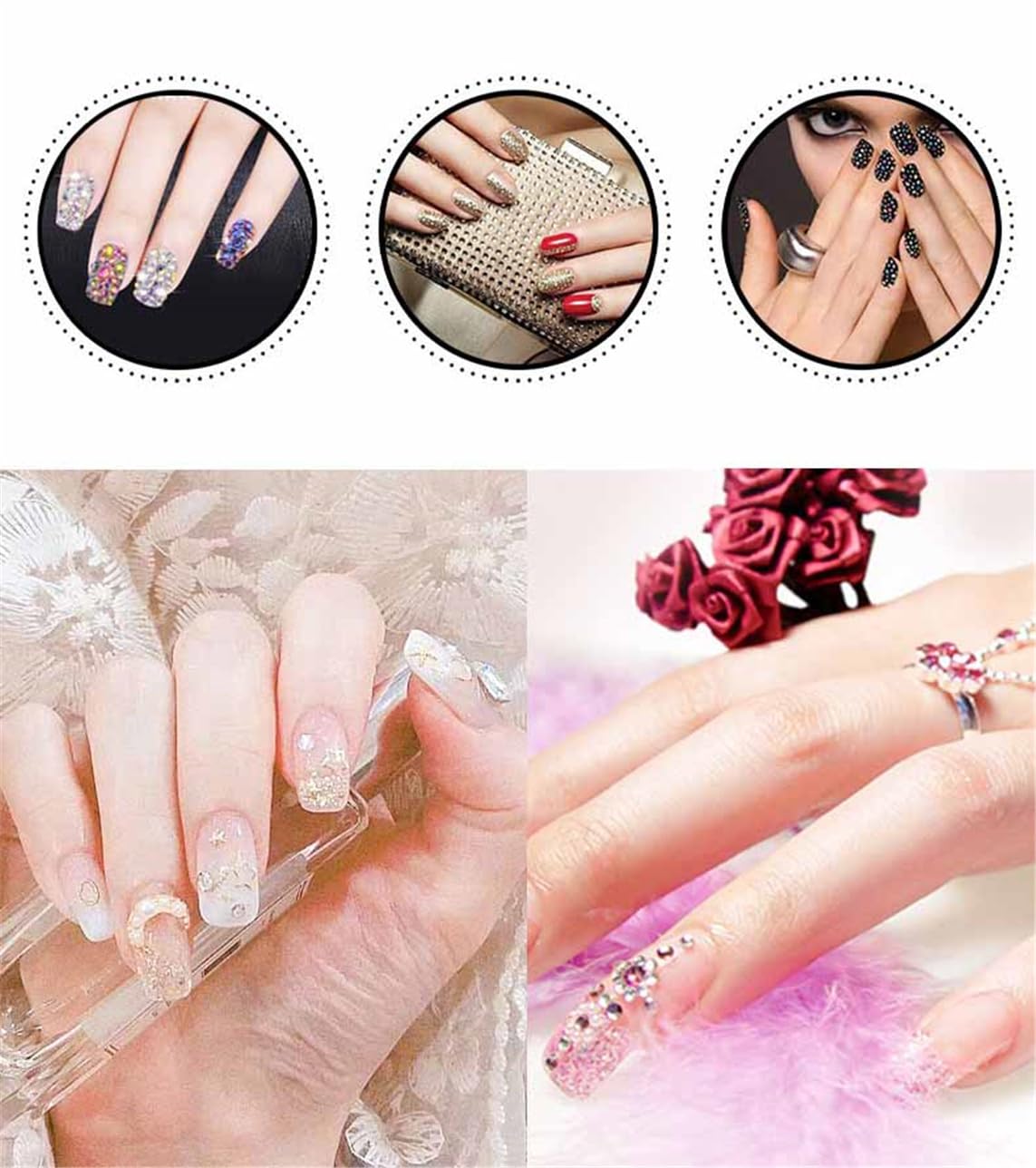 1440 Pcs SS20 5mm Flatback Rhinestones for Nails Art Crafts Glitter Round Shine Gems AB Crystals DIY Clothes Shoes （Dark RoseRed AB）