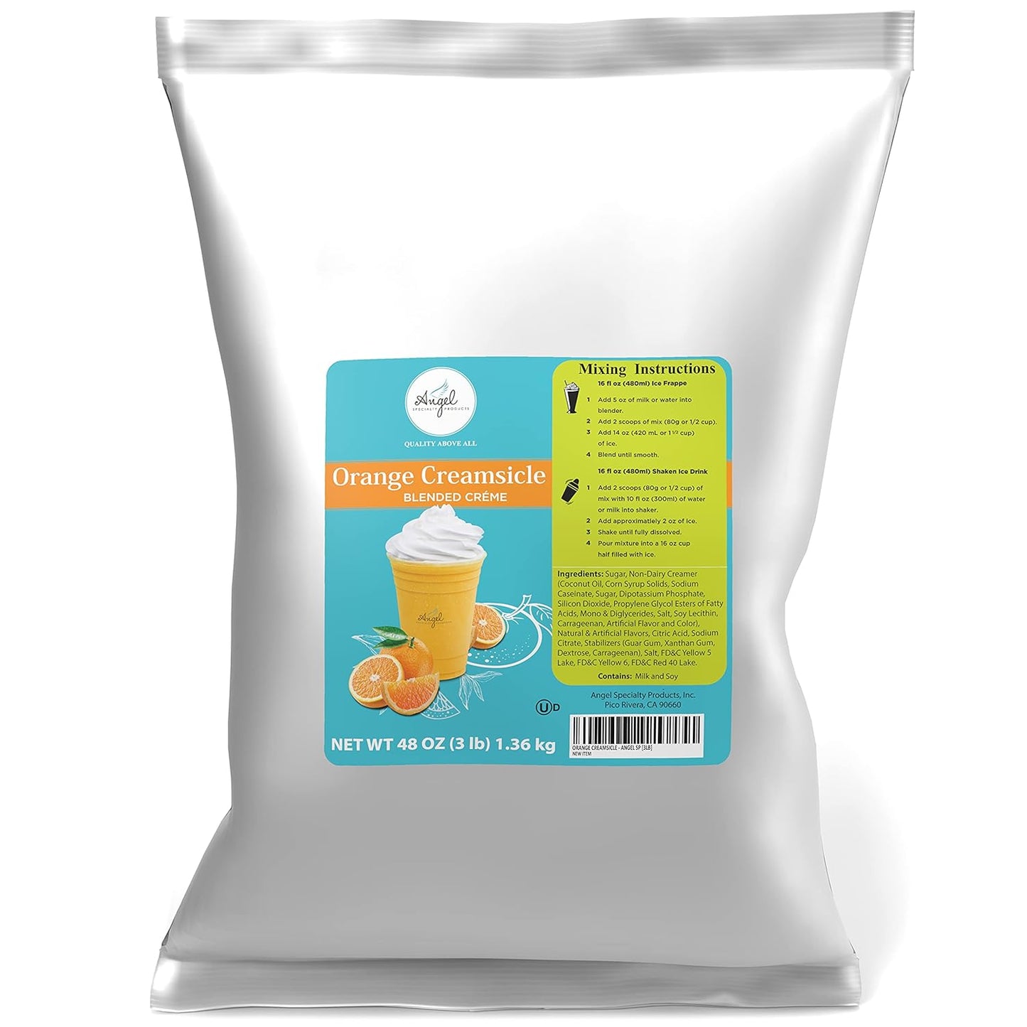 Angel Specialty Products, Blended Smoothie, Frappe Powder Mix, Orange Creamsicle [3 LB] [34 Servings]