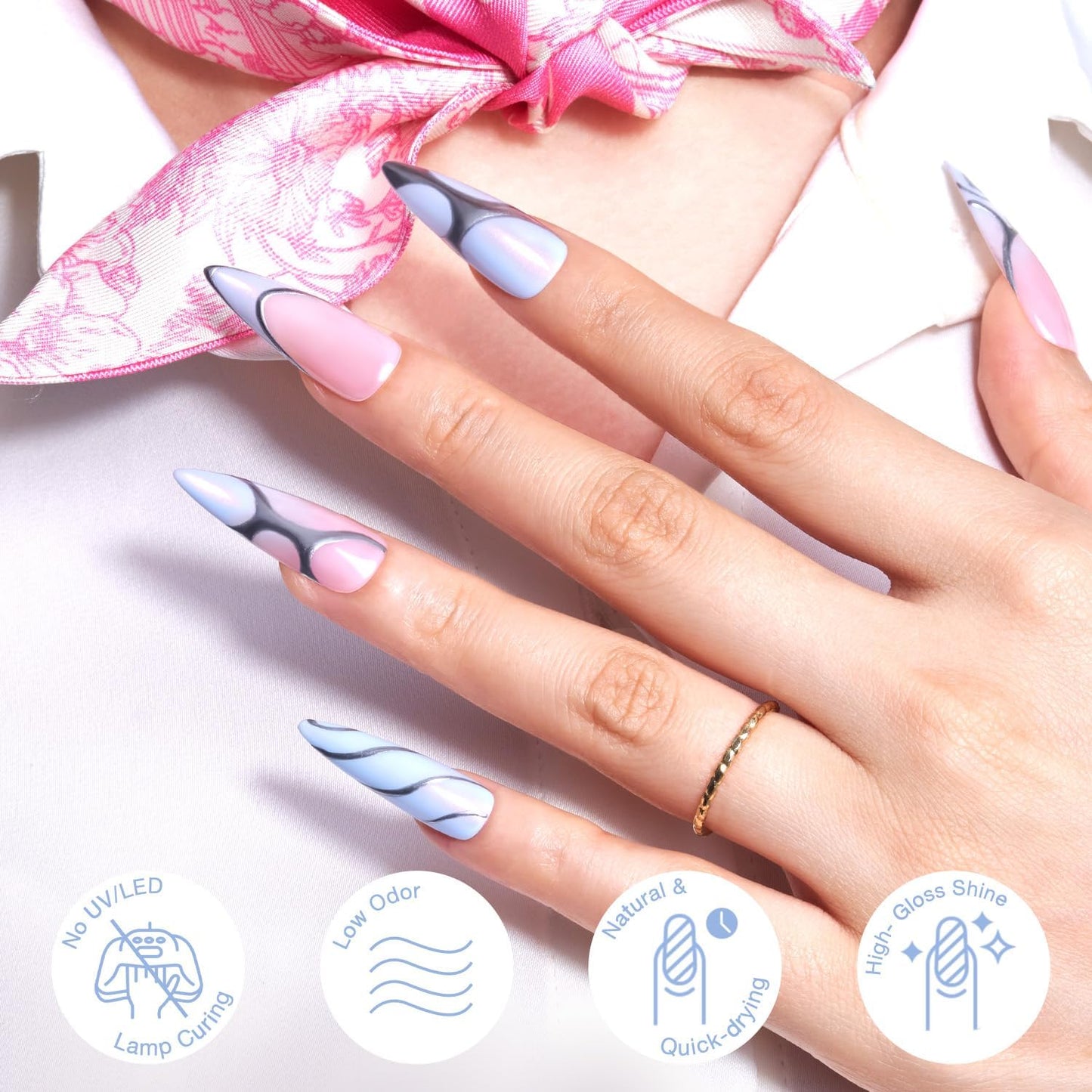 AZUREBEAUTY Nail Polish,Celestial Blue Quick Dry Complete Natural Super Lustrous ,Professional for DIY Manicure and Pedicure at Home