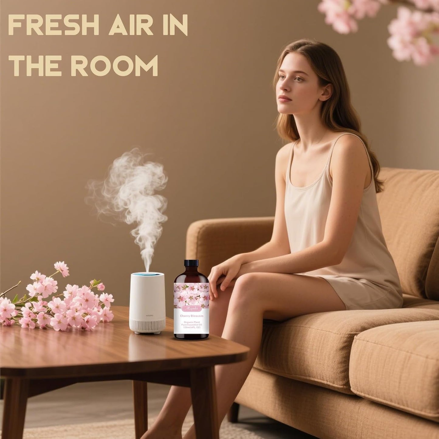 Cherry Blossom Essential Oil-Cherry Blossom Fragrance Oil 4.33oz (130ml)-100% Pure Natural Scent for Diffusers, Candles, Soap Making & Aromatherapy-Relaxing Home & Gift Essential Oil for Bath, Massage