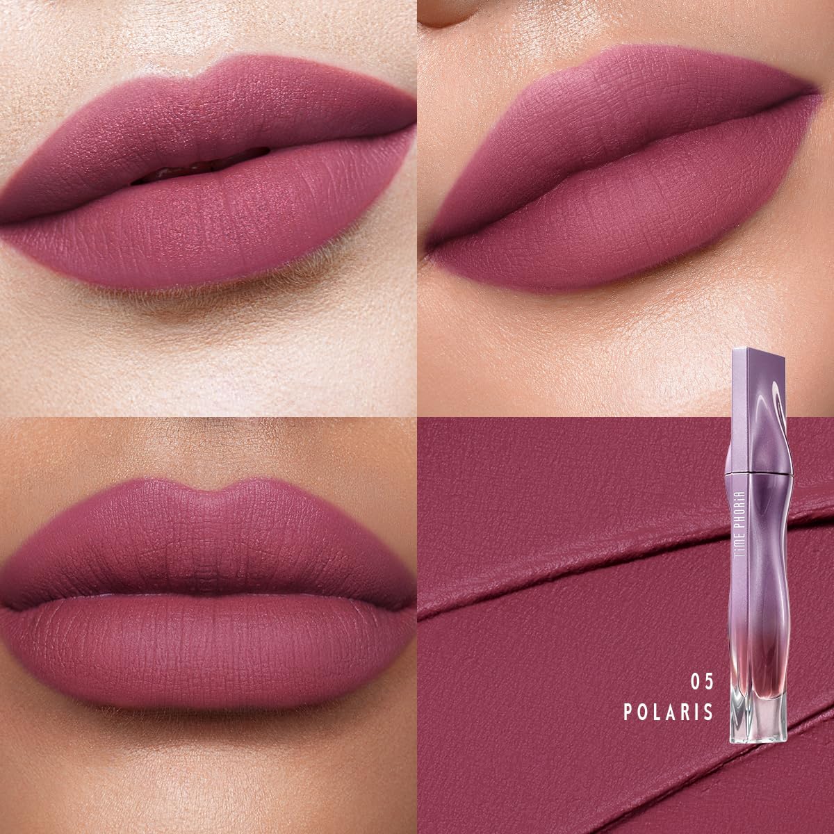 NEBULA VELVET LIP CREAM-Long Lasting Lip Stain, Waterproof and Transfer Proof Lip Tint, Matte Finish Lipstick, Smooth Out Lip Lines, Lightweight Lip Cream, High Coverage (05 POLARIS)