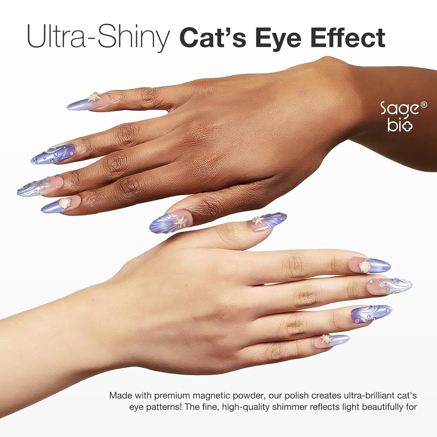 15ml Cat Eye Gel Nail Polish with Magnet Shimmer Glass Bead Effect 05