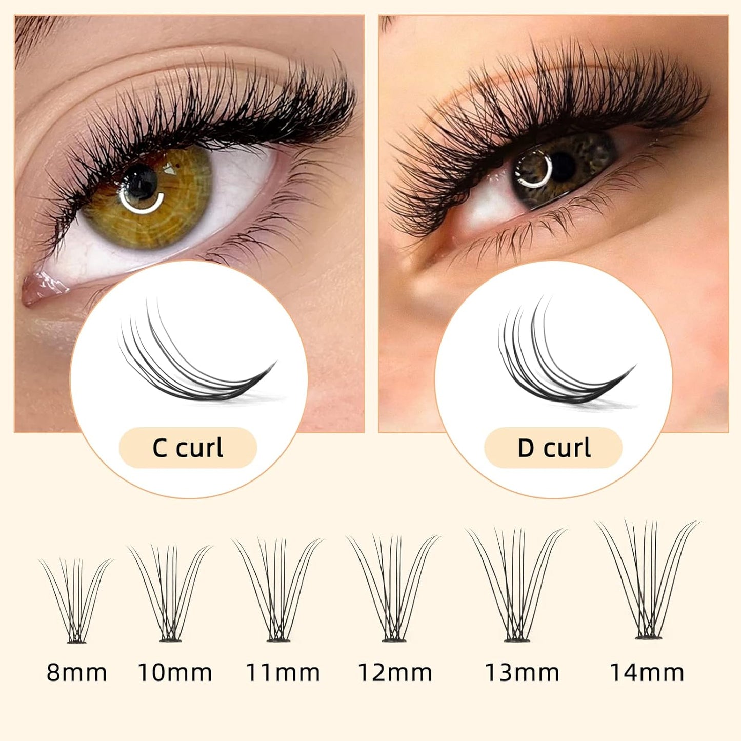 QUEWEL Lash Clusters 240Pcs Individual Lashes 10D 0.10C Curl 13mm Knot-Free Lash Extensions Clusters Lashes Soft&Natural False Eyelashes Individual DIY Eyelash Extension at Home(10D 0.10C 13)