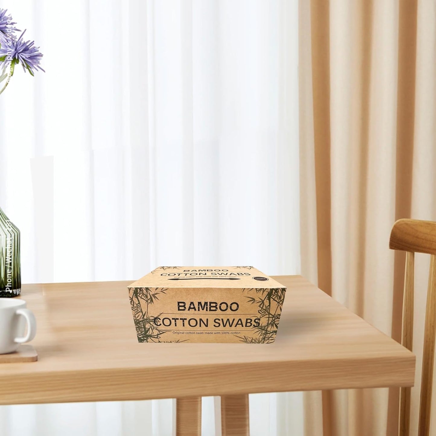 1200pcs Precision Tip Cotton Swabs for Makeup, Bamboo Sticks and Double Pointed