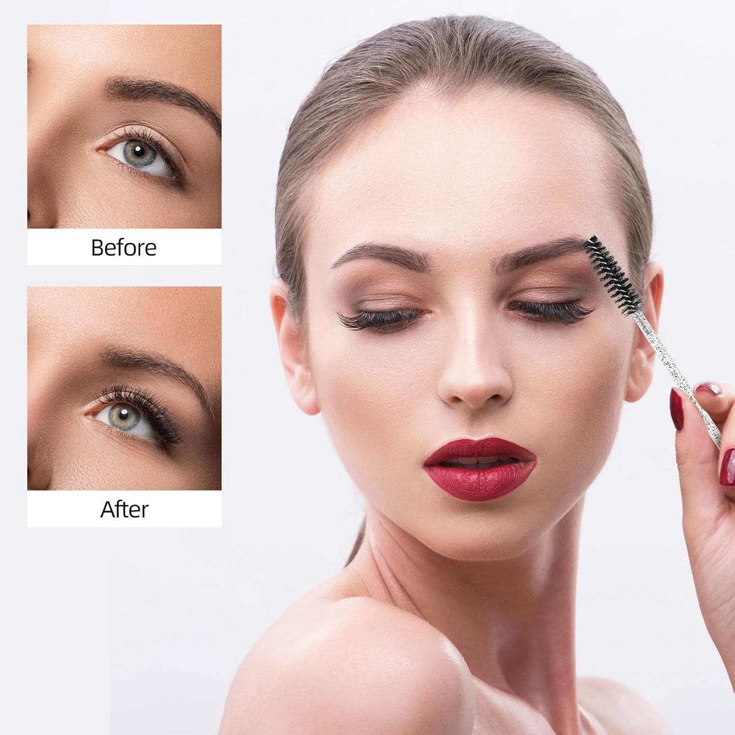 Tbestmax 800 Disposable Mascara Wands Eyelash Brush Spoolies for Eyebrow Eye Lash Extension, Makeup Brushes Applicators Kits - 8 Colors