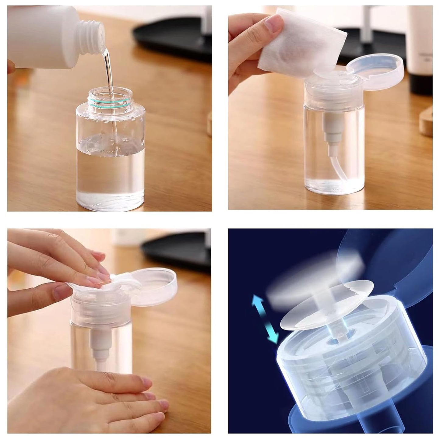 Ponjowl Gel Nail Polish Remover Kit with 10pcs purple Nail Polish Remover Clips Cap, Dispenser Bottle,Gel Polish Cuticle Pusher, 400 PCS Cotton Pads, Buffer Block, Handle Brushes, Nail File.