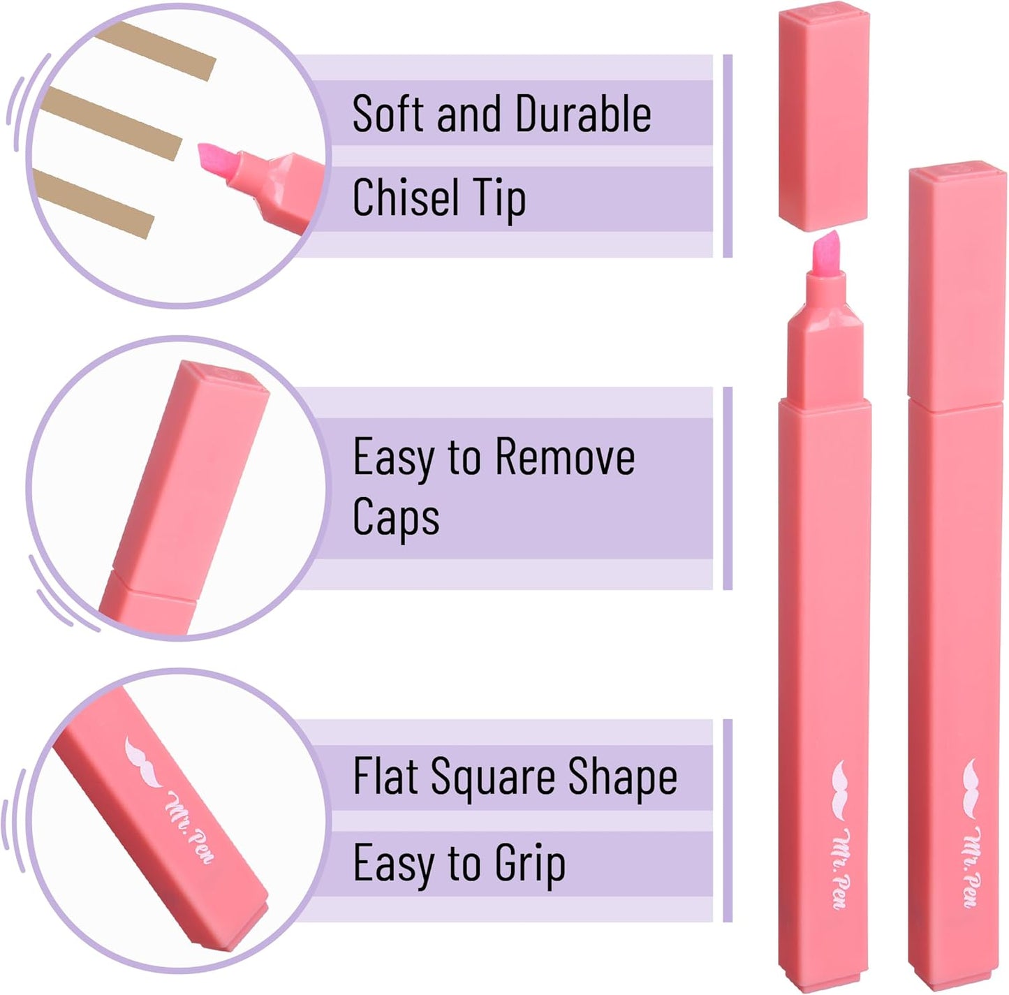 Mr. Pen- Aesthetic Highlighters, 8 Pack, Chisel Tip, Summer Morning, Cute Highlighters Assorted Colors