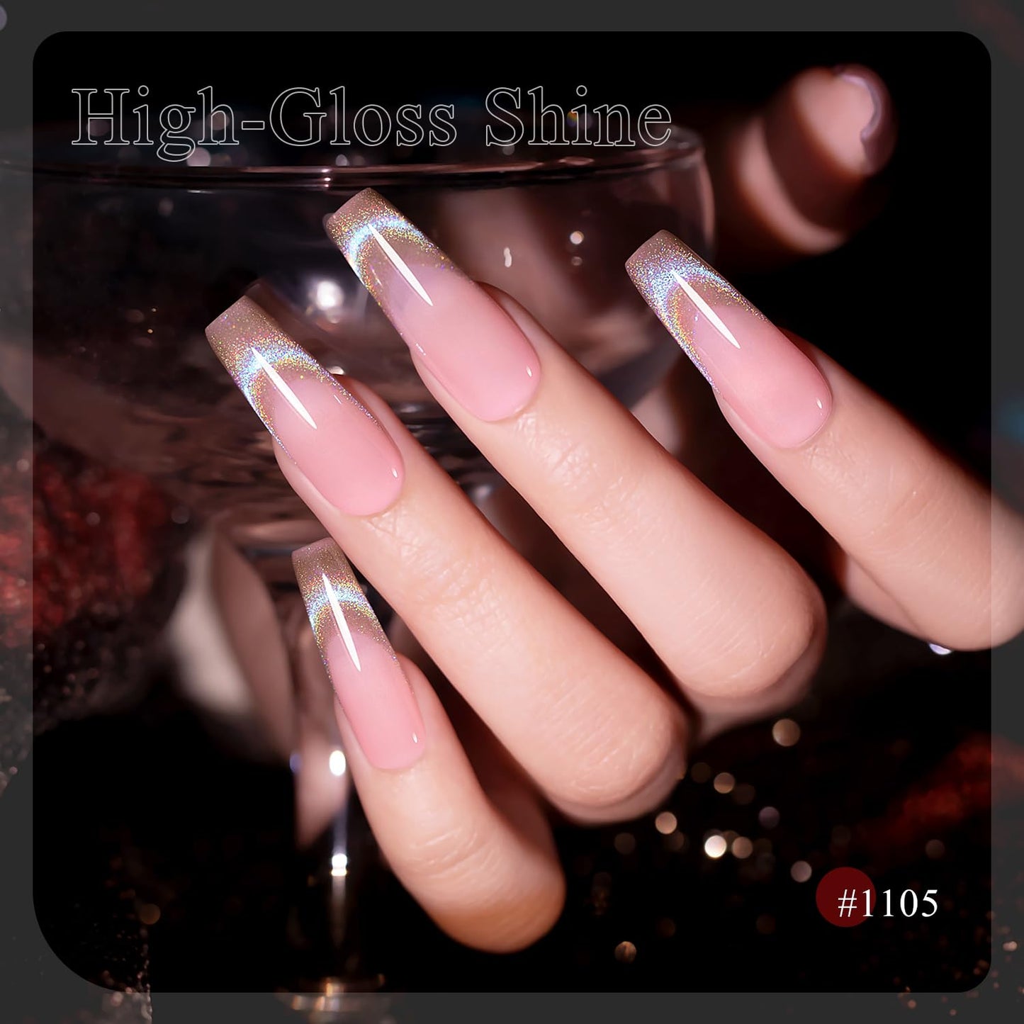 RARJSM Blue Aurora Cat Eye Gel Nail Polish Holographic Rainbow Laser Iridescent Glitter Sparkle Cat Eye Gel Polish with Magnet Stick Soak off UV LED Curing Requires Home Salon Diy Nail Art