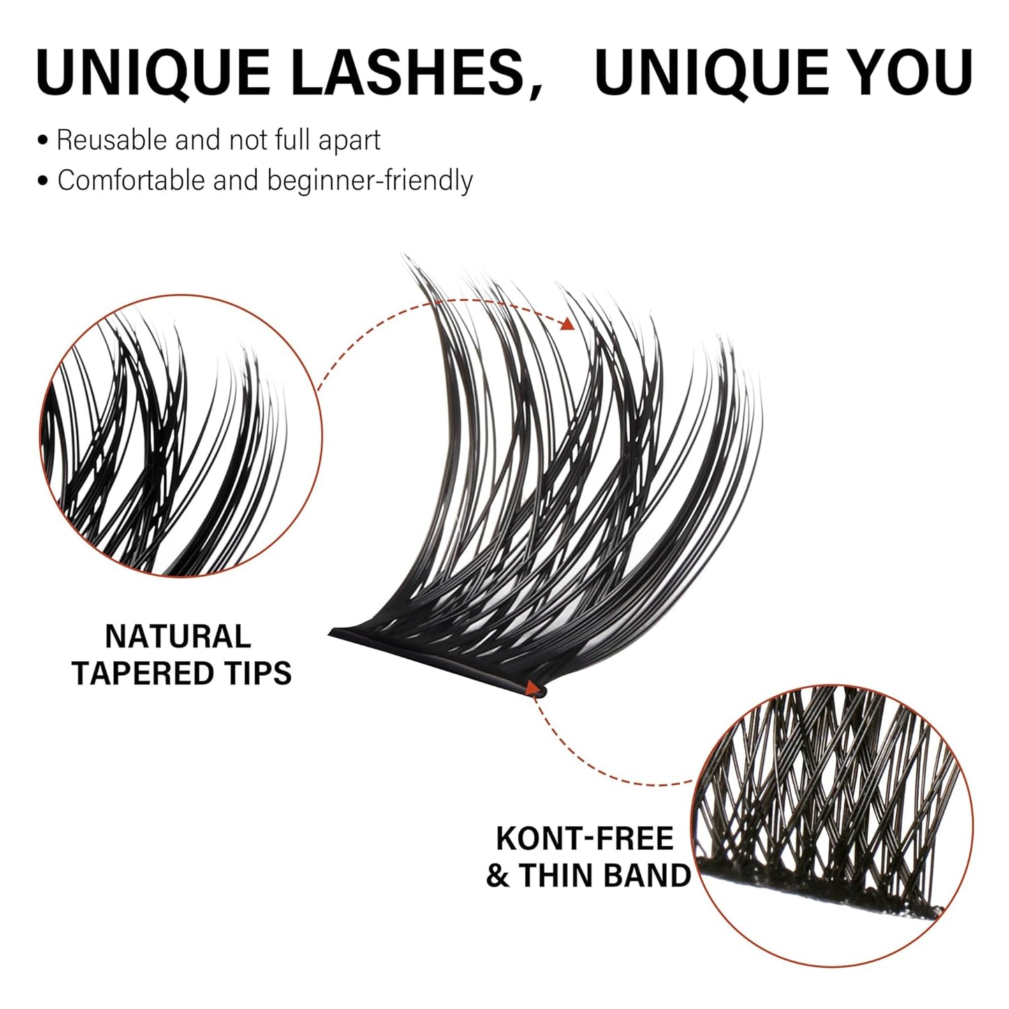 Lash Cluster 132pcs Individual Lashes,8-16mm Diy Lash Extension,D Curl Lash Clusters Wispy,3D Natural Lash Clusters Look Like Eyelash Extension DIY at Home (Orange Whisper-D-8-16mix)