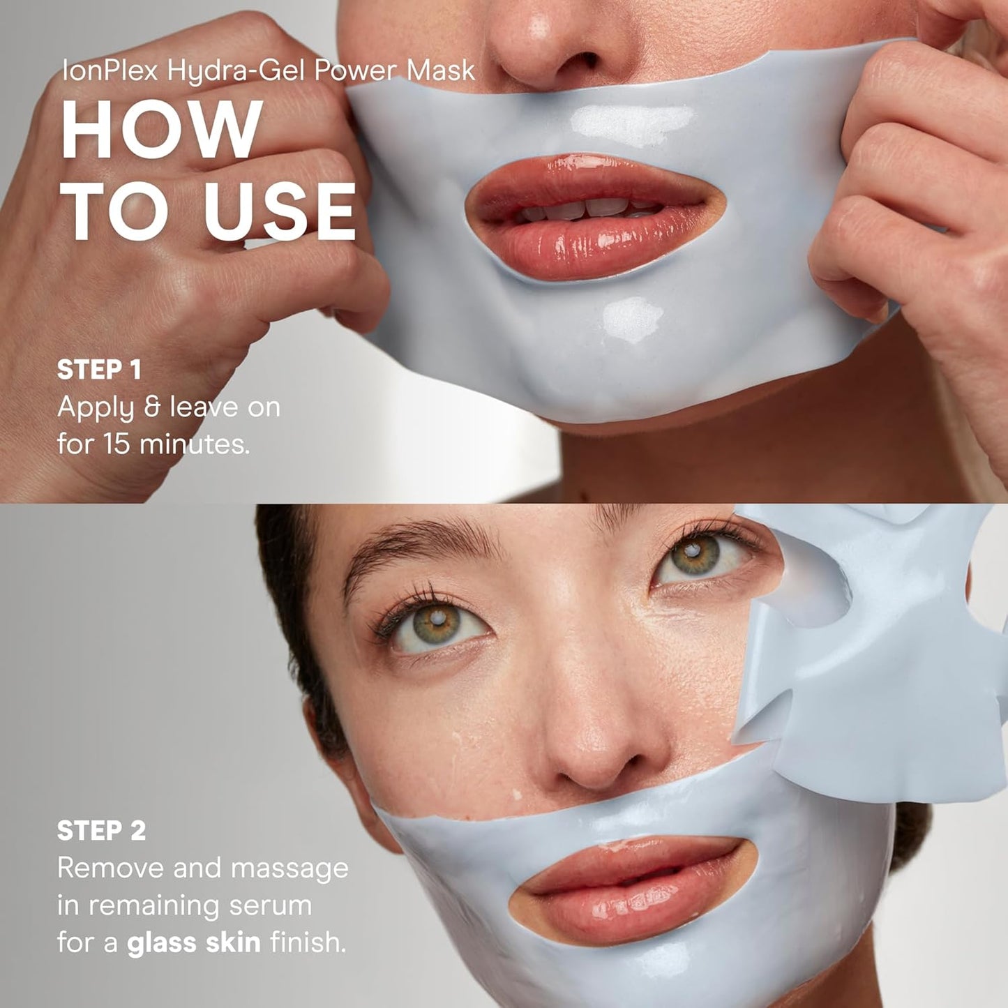 NuFACE IonPlex Hydra-Gel Power Mask - Hydrogel Korean Face Mask to Help Boost Hydration, Smooth Fine Lines & Enhance Microcurrent Results - Reveals a Dewy, Glass Skin Glow (5 Count)