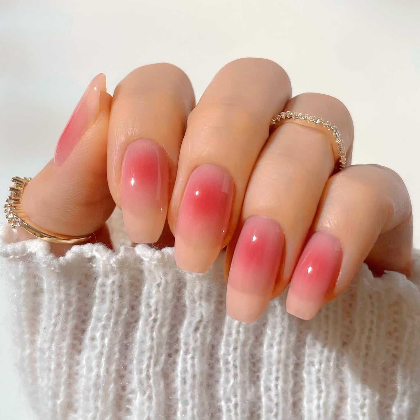 60% Semi-Cured Gel Nail Strips Kit (champagne blush) – Long Lasting, Easy to Apply Premium Gel Strips Set, 24 pcs, Includes 2 Prep Pads, Nail File, Cuticle Stick