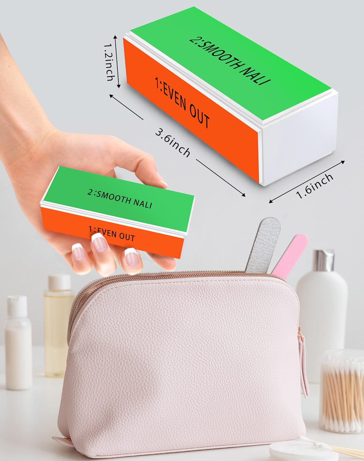 Maryton Professional Nail Buffer Block - Ultimate Shine Nail Buffing Block with 4 Way Buffing Methods, Smooth & Buff & Shine All-in-one Buffer for Optimum Natural Nail Care, 2 Count