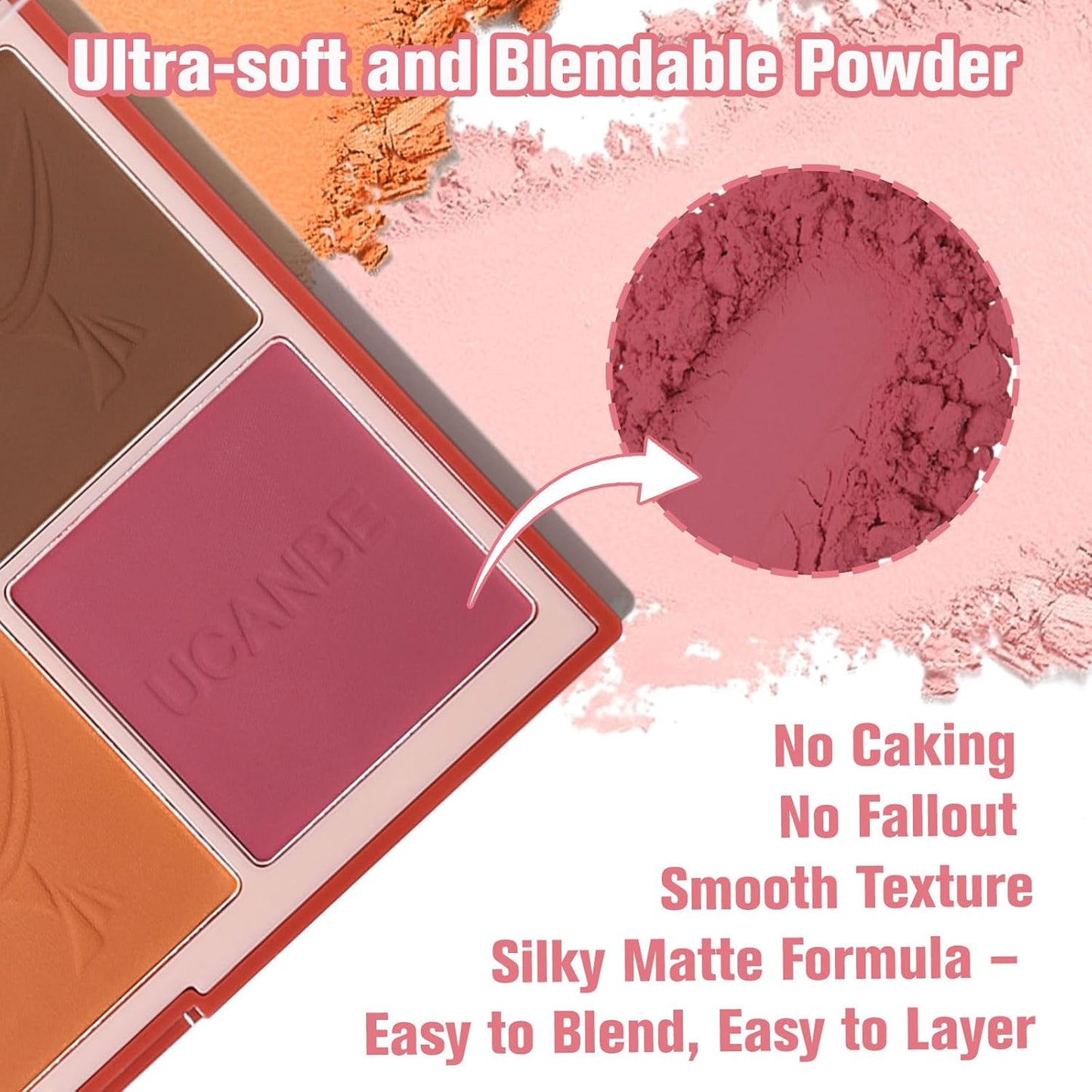 8 Colors Face Matte Blush Palette Shading Blusher - Buildable Facial Cheek Blusher Contour Bronzing Pressed Powder Makeup Pallet Women Gift Set (8 Colors Face Blush Palette)