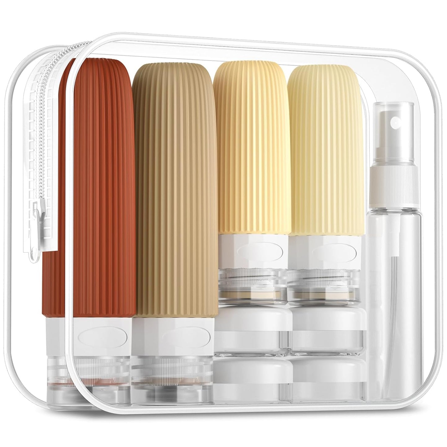 16 Pack Travel Bottles Set, TSA Approved Leak Proof Silicone Squeezable Containers for Toiletries, Refillable Travel Accessories for Conditioner, Shampoo, Lotion & Body Wash Accessories