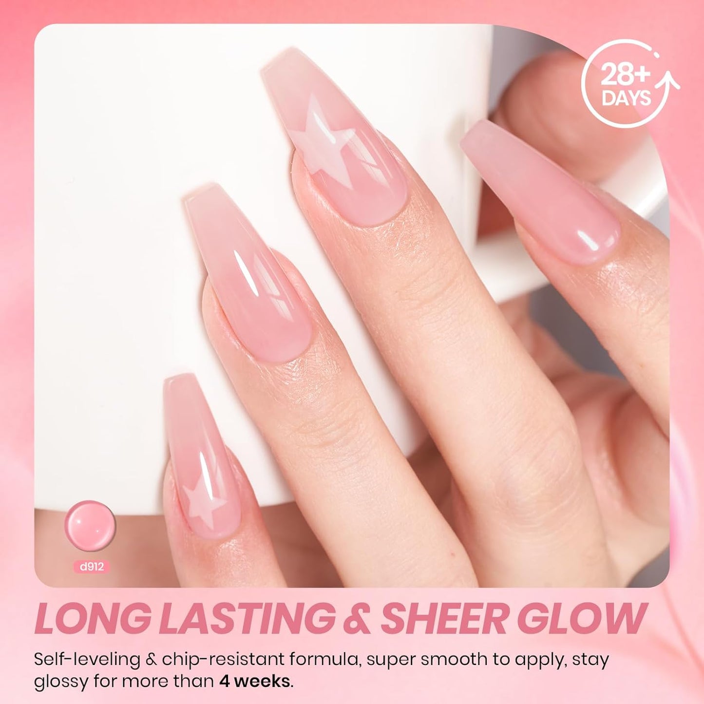 Beetles Nude Pink Gel Nail Polish, 15ml Neutral Sheer Pink Jelly Gel Polish Translucent Effect Nail Concealer Spring Summer Color Soak off UV French Nail Art Design DIY Manicure Gift for Women