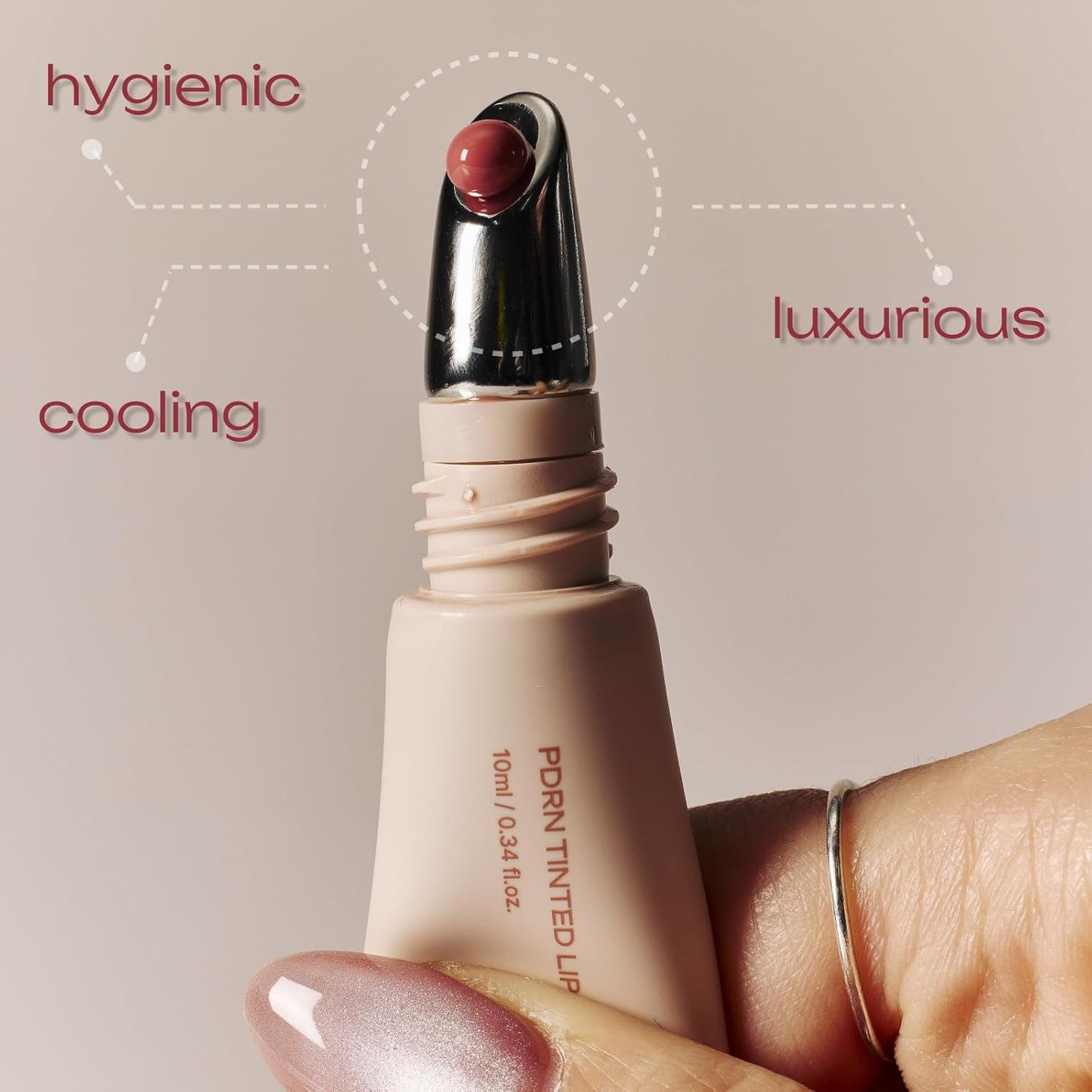 PDRN Tinted Lip Serum – High Gloss Ultra Hydrating Natural Glow, Non-Sticky Volumizing Color Glaze with Long-Lasting Shine, Nourishing Moisturizing Repair for Chapped Lips (0.34 oz)