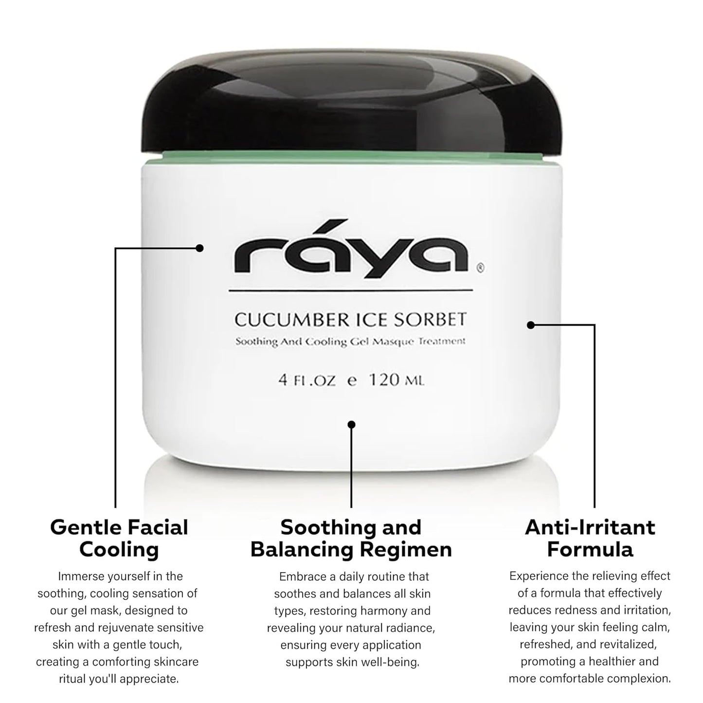 Raya Cucumber Ice Sorbet Masque (608) | Cooling Facial Gel Mask & Soothing Cucumber Extract, for Hydrating, Calming, Revitalizing & Refreshing All Skin Types, Great for Post-Sun Treatment - 120 ml