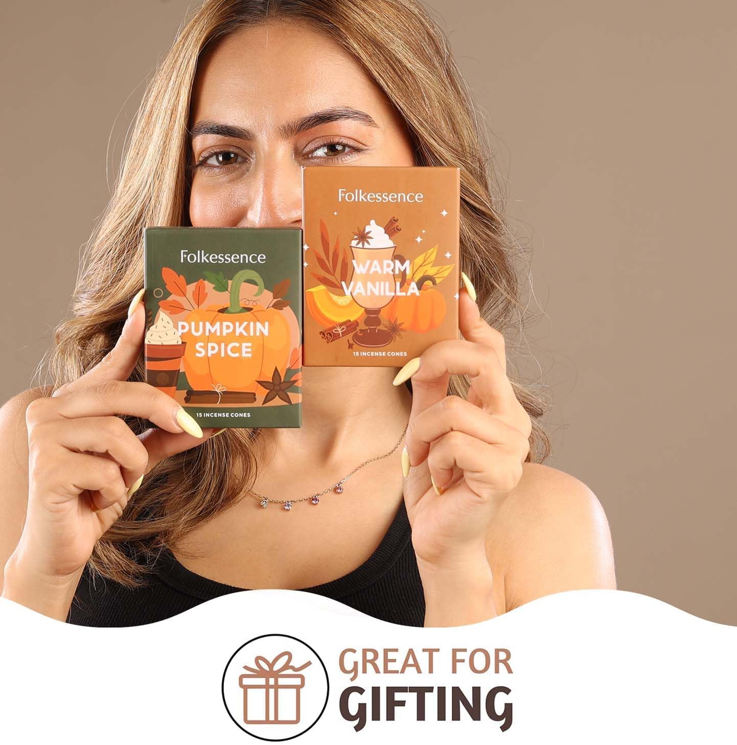 Folkulture Incense Cone Scented | Set of 2 (30) Fall Incense Cones, Dual Set | Pumpkin Spice Inscents, Fall Scents or Inscents-Cones for Relaxation | Fall Essentials for Meditation