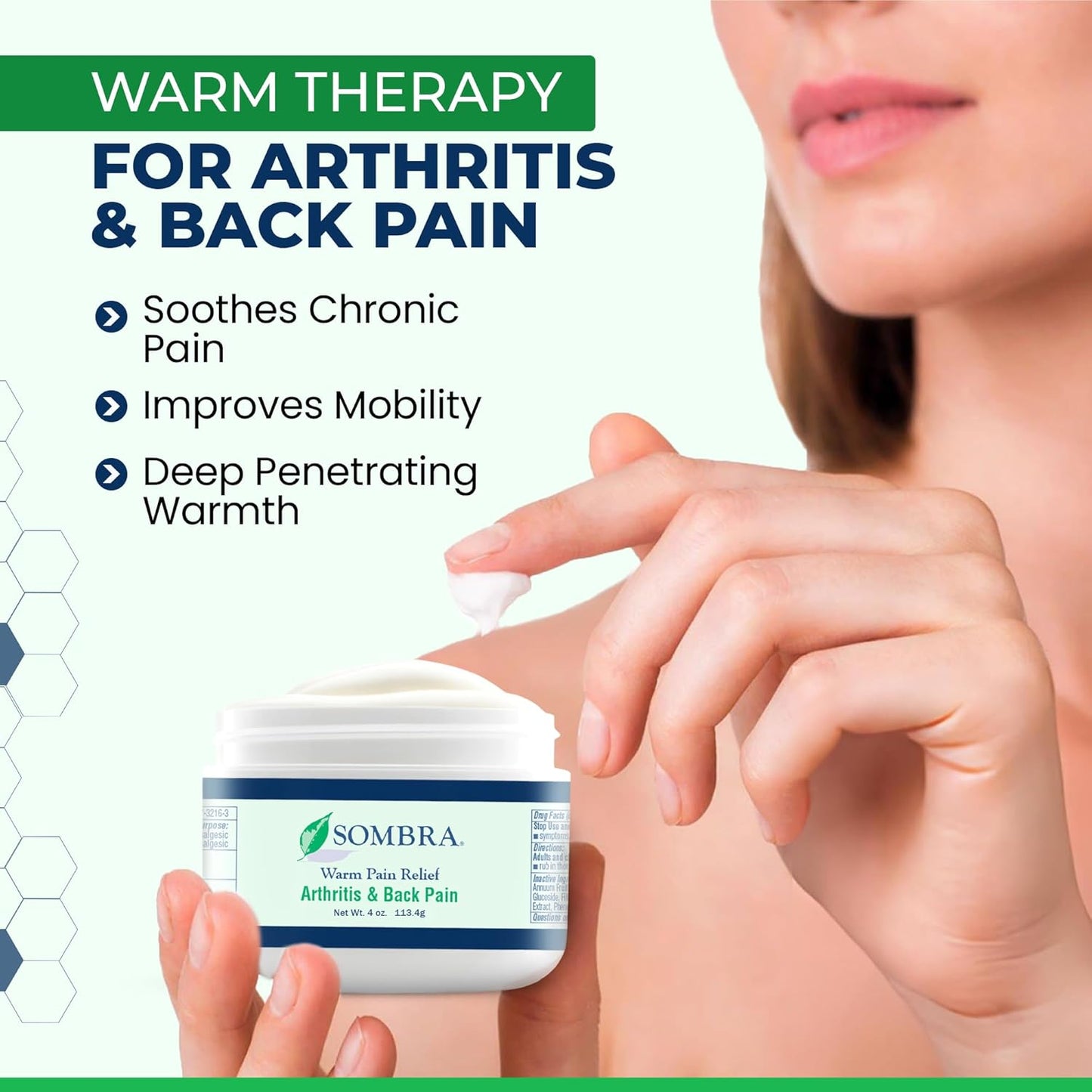 Sombra Warm & Cool Pain Relief Gel, Warm Relief for Arthritis and Chronic Pain Pre-Workout Muscle Rub, Cold for Swelling, Soreness, Post-Workout, Free of Artificial Fragrances, 4oz Per Jar