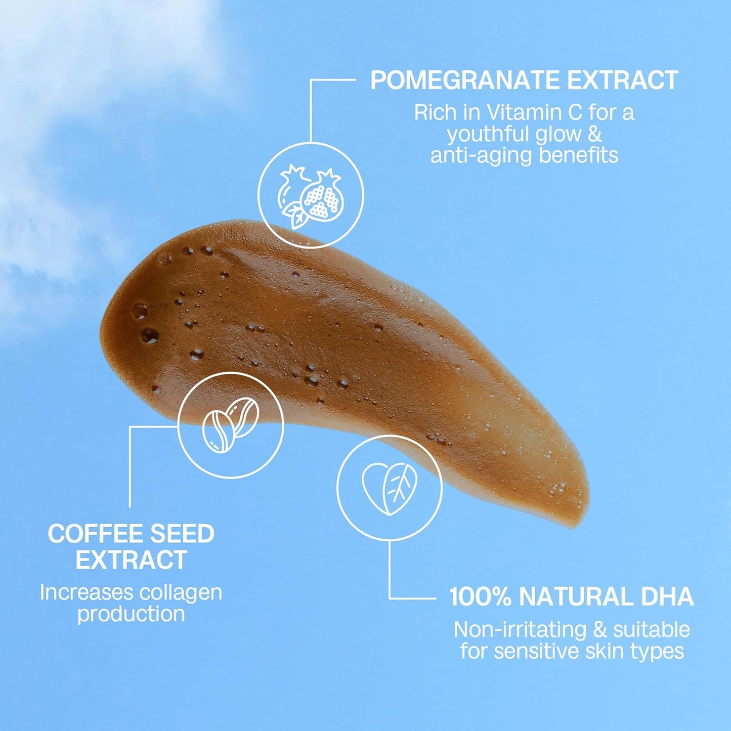 Bali Body Self Tanner Mousse Dark – Sunless Tanning Foam for Body | Natural, Streak-Free, Fake Tan | Vegan, Cruelty-Free, Organic Self Tan Mousse for All Skin Types (100ml/3.4 fl oz)