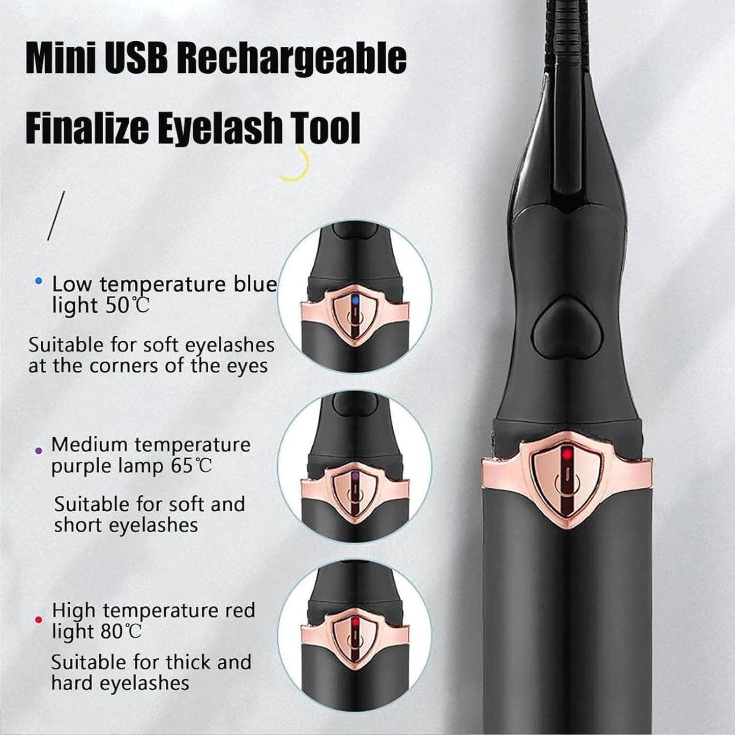 Electric Eyelash Curlers, 2025 New Heated Eyelash Curler, Eyelash Curler for Women, with 8s Fast Heating, 3 Adjustable Temperatures, USB Rechargeable for Long-Lasting Curls (2Pcs White)