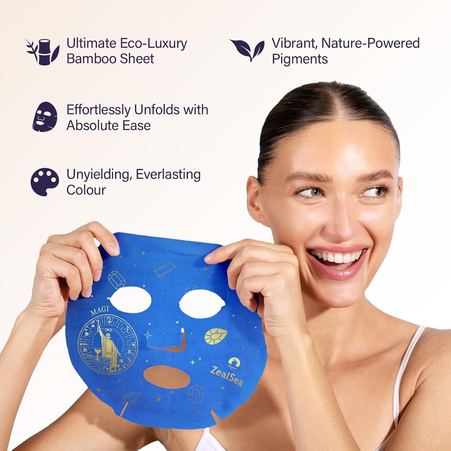 ZealSea Collagen Face Masks Skincare, Triple Collagen Mascarillas para la cara for Women, Anti-aging Facial Mask Kit for girls' weekend gift, Biodegradable Bamboo Sheet, Lifting & Nourishing Spa Set