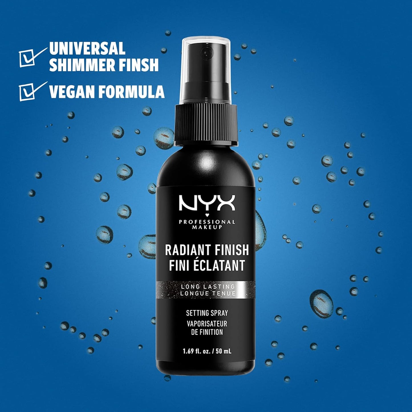 NYX PROFESSIONAL MAKEUP Makeup Setting Spray - Radiant Finish, Long-Lasting Face Mist with Micro Pearls, Vegan Formula