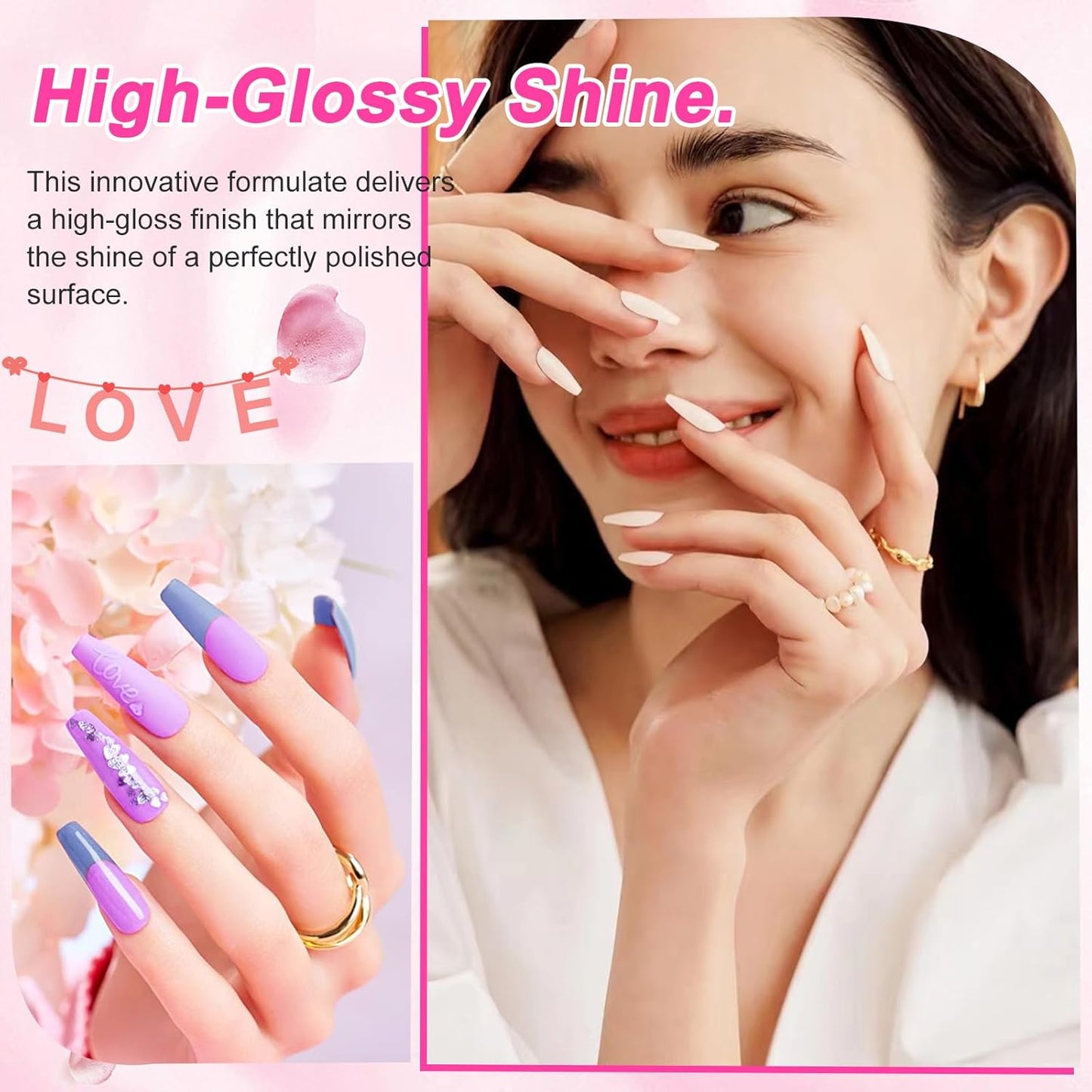 LKEE Gel Nail Polish Kit with U V Light 108W, 65 Pcs Gel Nail Polish Set All Season Gels Nail Kit Essential Manicure Tools for DIY Nails Art Gifts for Women (36KIT-color 3)