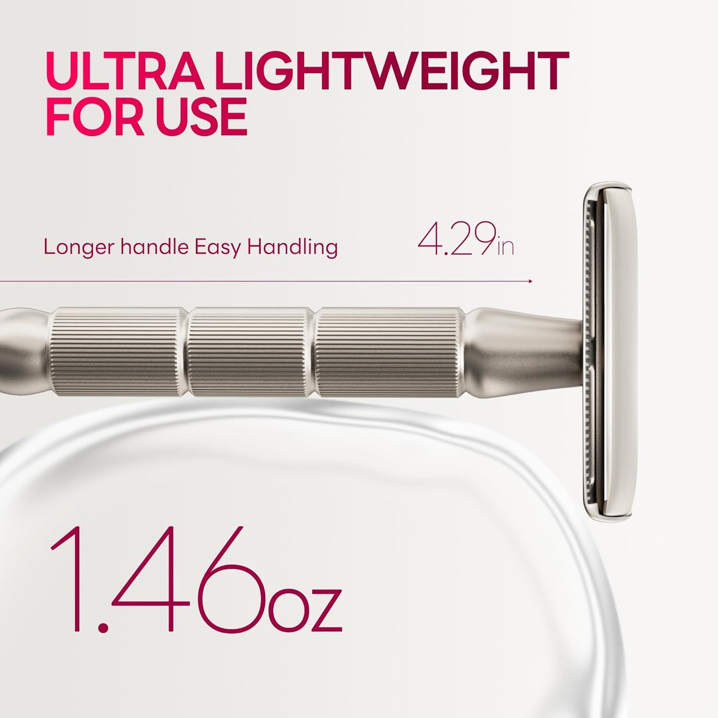 Double-Edge Safety Razor, Single-Blade Razors with 5 Stainless Steel Safety Razor Blades for Men and Women, Reusable Metal Razor – Silver Matt