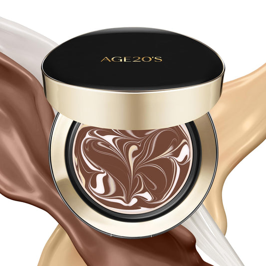 AGE20'S Signature Essence Pact SPF 50+ | Pack of 1 | 41N MOCHA | Cream Foundation, Dewy Finish, Natural Coverage | Korean Cushion Foundation