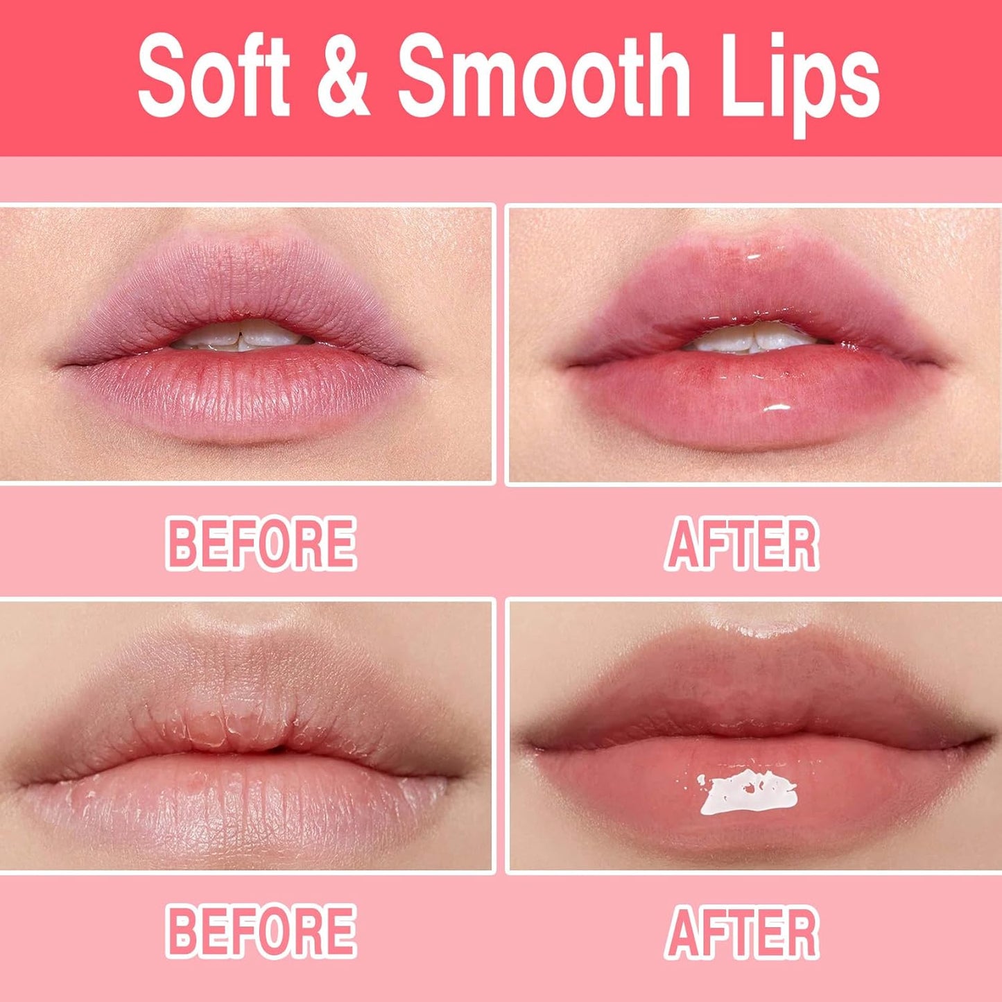 6 Colors Hydrating Lip Oil, Big Brush Head Lip Glaze, Shiny Transparent Lip Gloss Plumping, Long Lasting, Nourishing & Non-sticky Smooth Lip Care Oil for Women