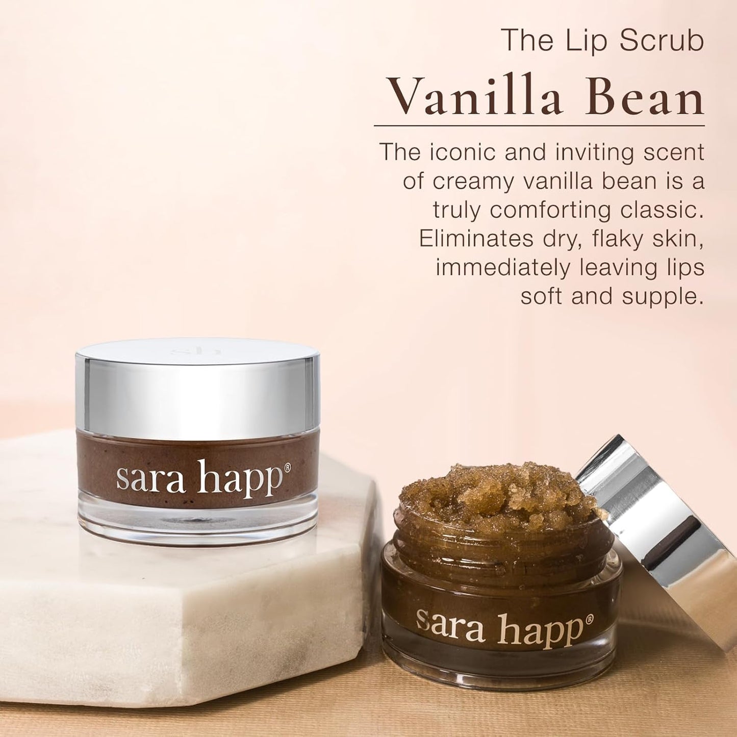Sara Happ Passion Fruit + Vanilla Bean Sugar Lip Scrub Duo - Exfoliating Lip Treatments, Moisturizers for Dry and Flaky Lips, Vegan (Set of two 0.5-ounce Jars)