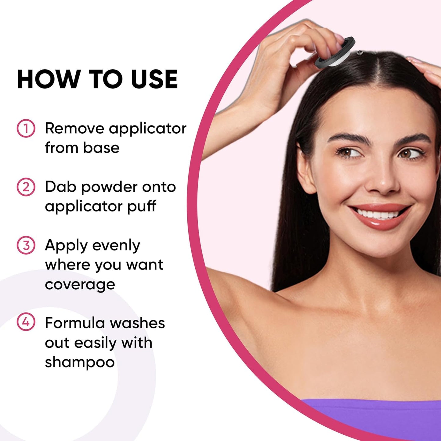 GBG Hairline Powder, Black - 48-Hour Coverage Root Touch Up Powder for Bald Spots, Instant Hair Loss Concealer & Brightening Highlights - Hair Fillers for Thinning Hair for Women & Men, 4g