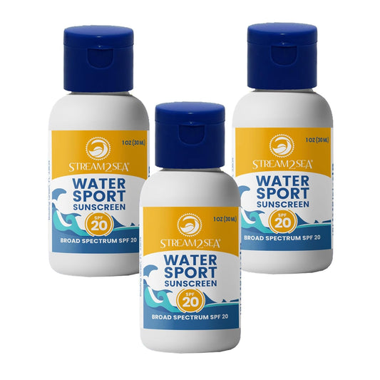 STREAM 2 SEA SPF 20 Mineral Sunscreen Biodegradable and Reef Safe, 1 Fl oz Pack of 3 Travel Size Paraben Free Non Greasy, Moisturizing Mineral Sunscreen For Face, Body Protection Against UVA and UVB