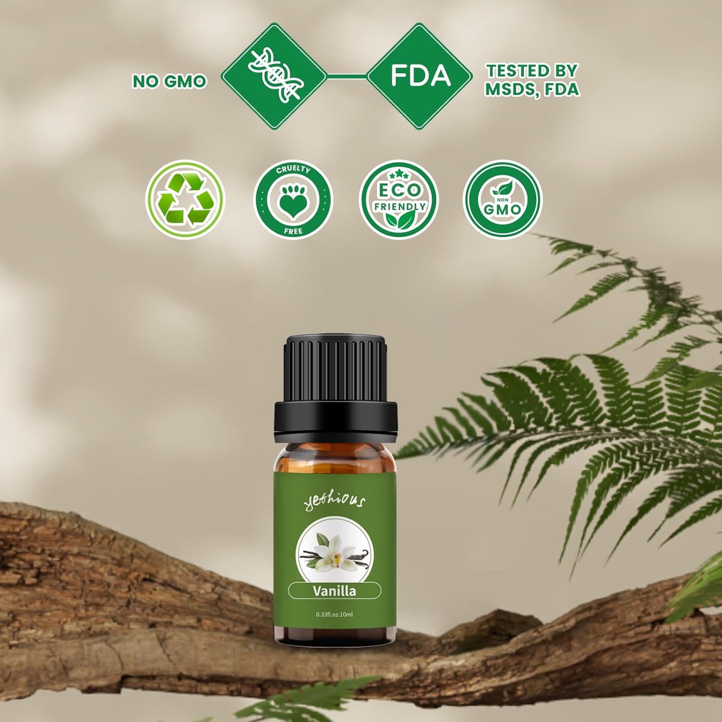 yethious 2 Pack Vanilla Essential Oil for Skin, Diffuser Organic 100% Pure Vanilla Aromatherapy Oil Vanilla Fragance Oil