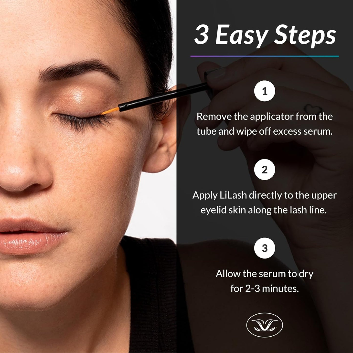 LiLash Purified Eyelash Serum to Grow Longer & Fuller-Looking Lashes - Eyelash Growth Enhancer, Safe for Use with Contacts, Lash Extensions, Sensitive Eyes - Vegan & Cruelty-free (2mL, 90-Day Supply)