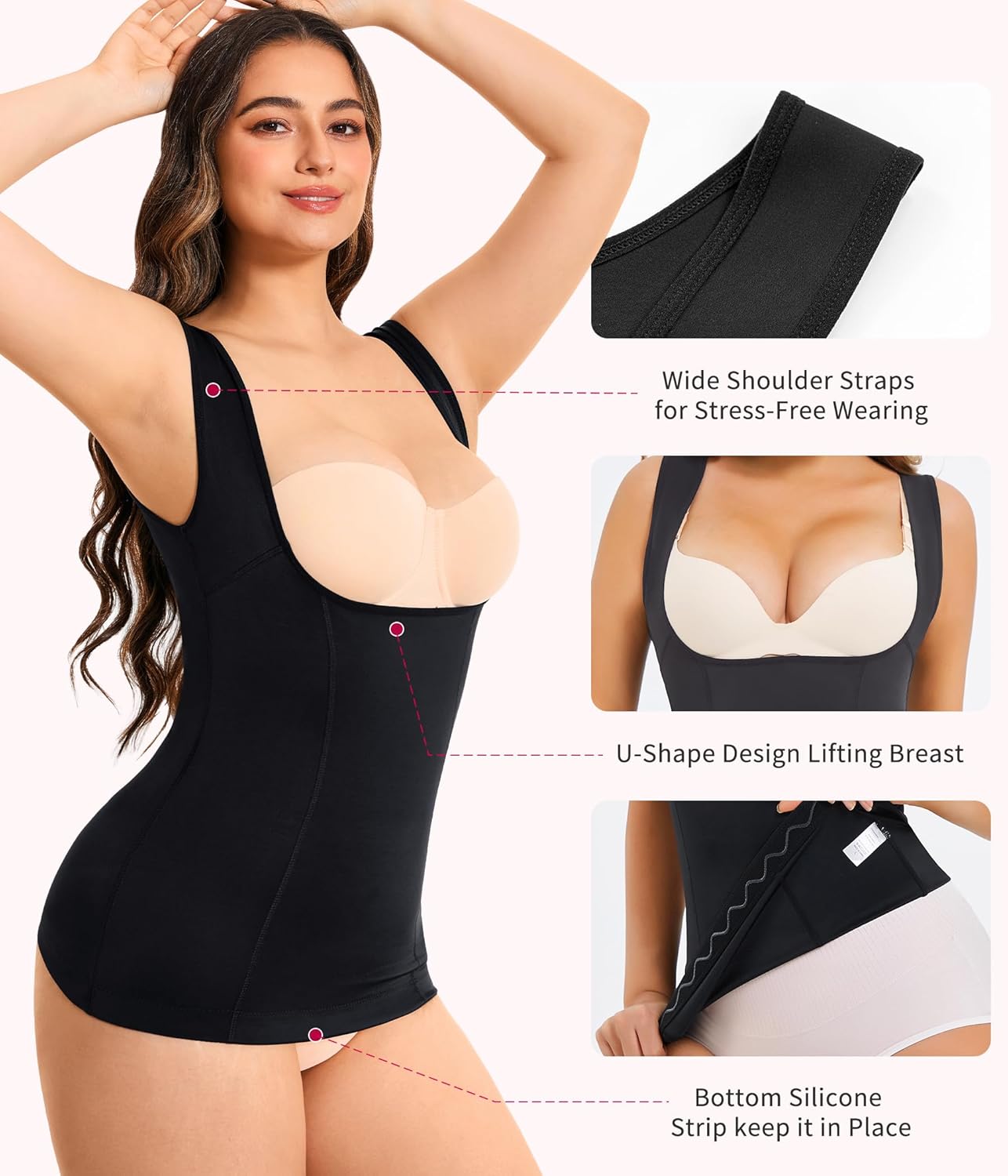 Gotoly Women's Waist Cincher Tummy Control Shapewear Compression Vest Invisible Body Shaper