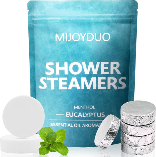 Shower Steamers Aromatherapy, 15 Pack Eucalyptus & Mint Shower Bombs with Natural Essential Oils, Spa Shower Tablets, Relaxation & Self Care Gifts for Women, Stress Relief, Nasal Relief