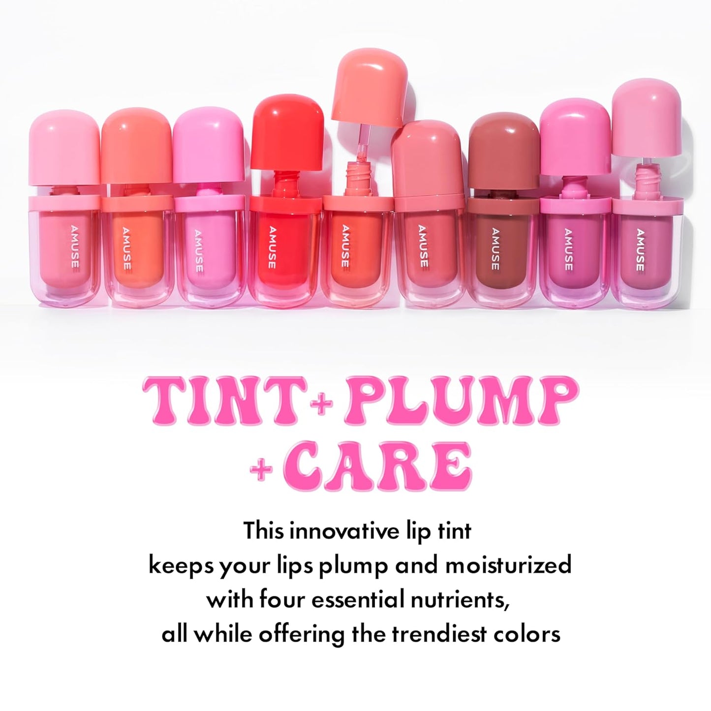 Amuse SEOUL BEBE TINT - 02 PAPAYA CORAL | 24-hour Long-lasting Lip Stain, Plumping, Hydrating, Moisturizing, No Peel Off, Lip Care, Treatment, Non Sticky, Korean Lip Tint for Dry Lips