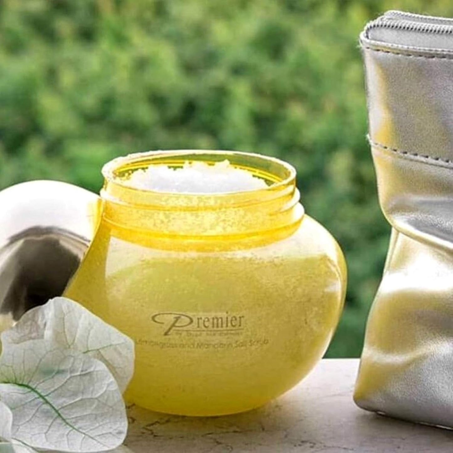 Premier Dead Sea Classic Aromatherapy Lemongrass & Mandarine Salt Scrub, Exfoliates, Moisturizes, Nourishes and protects, for smooth soft skin infused with aromatic oils, for Hands, Feet & Body 10.5oz