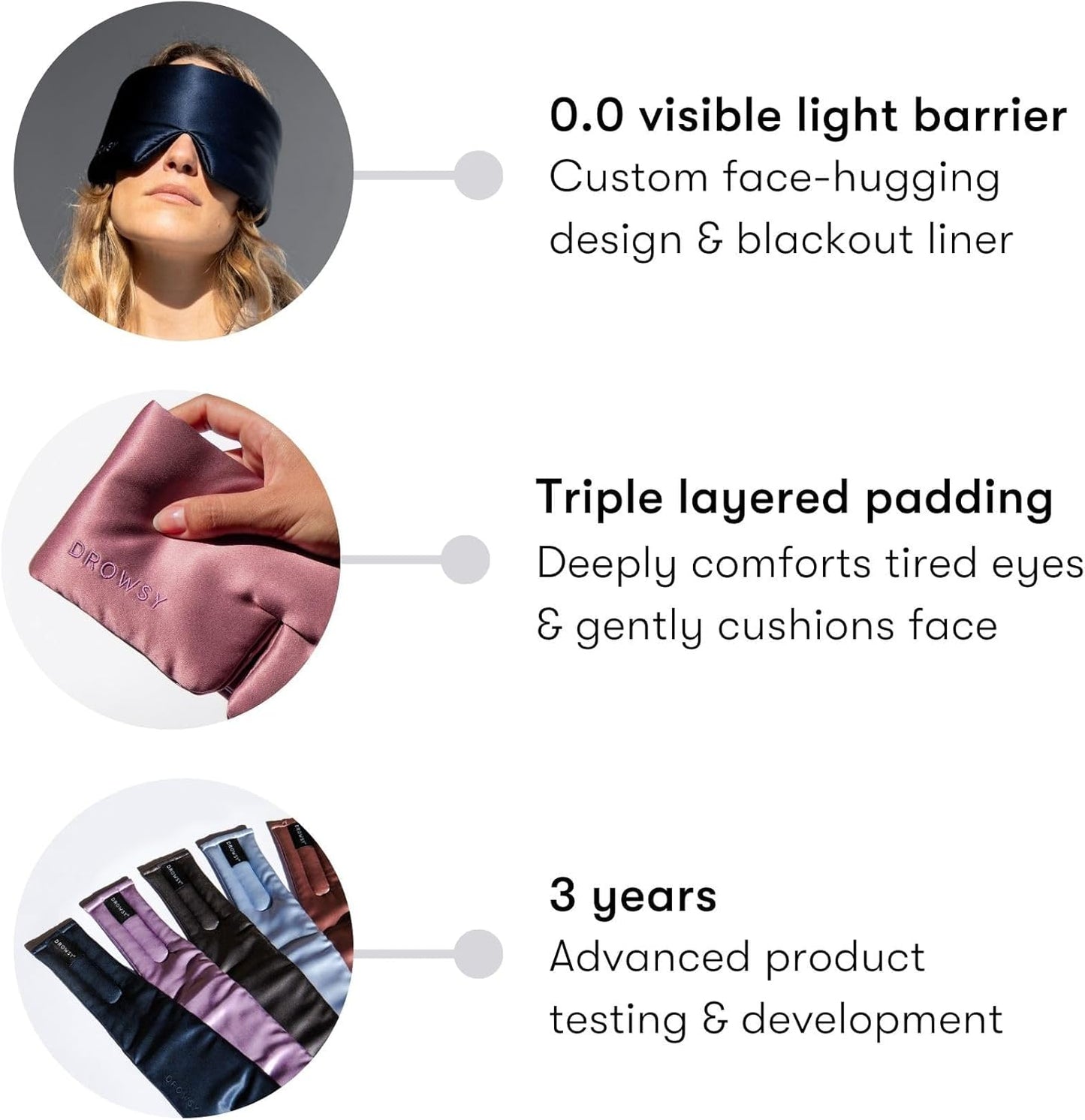 DROWSY Silk Sleep Mask. Face-Hugging, Padded Silk Cocoon for Luxury Sleep in Total Darkness. (Pumpkin Spice)