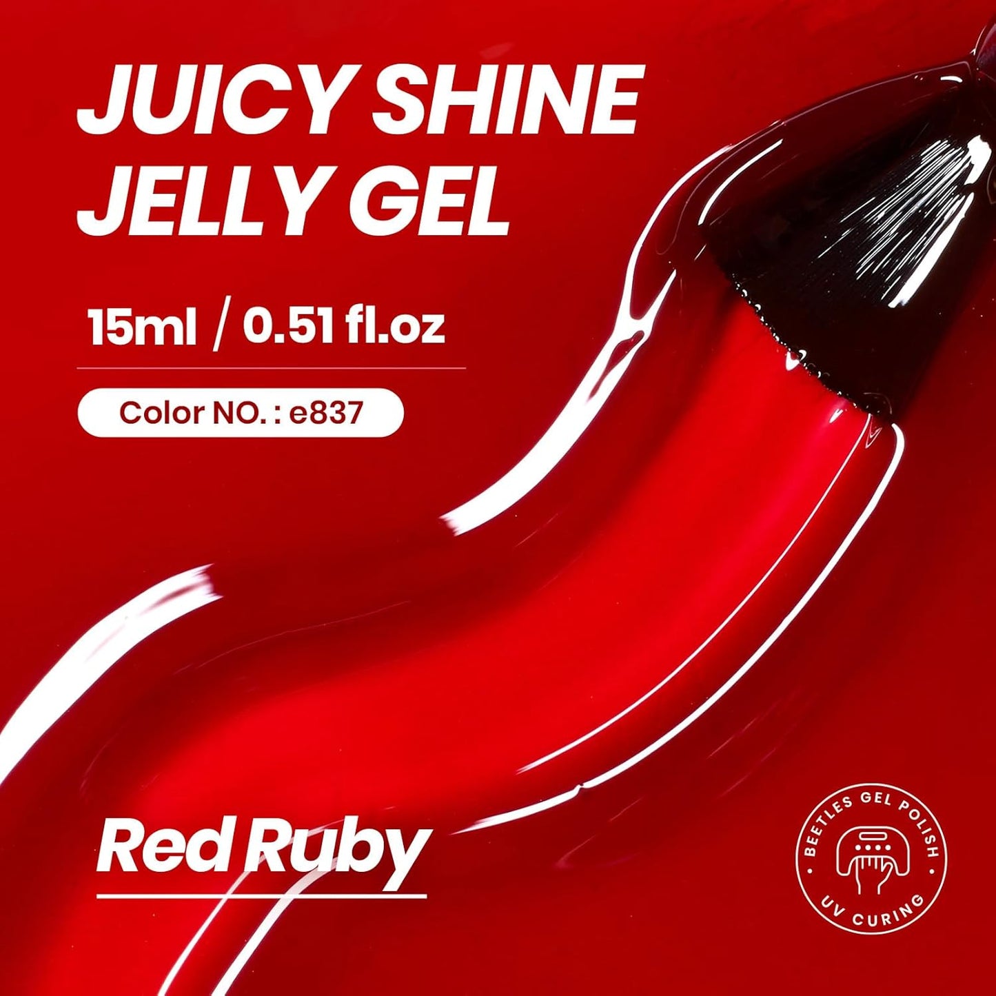 Beetles Jelly Red Gel Nail Polish - 15ML Fall Red Neutral Sheer Gel Polish Translucent Effect Soak Off UV French Nail Art Manicure Salon Gift for Women