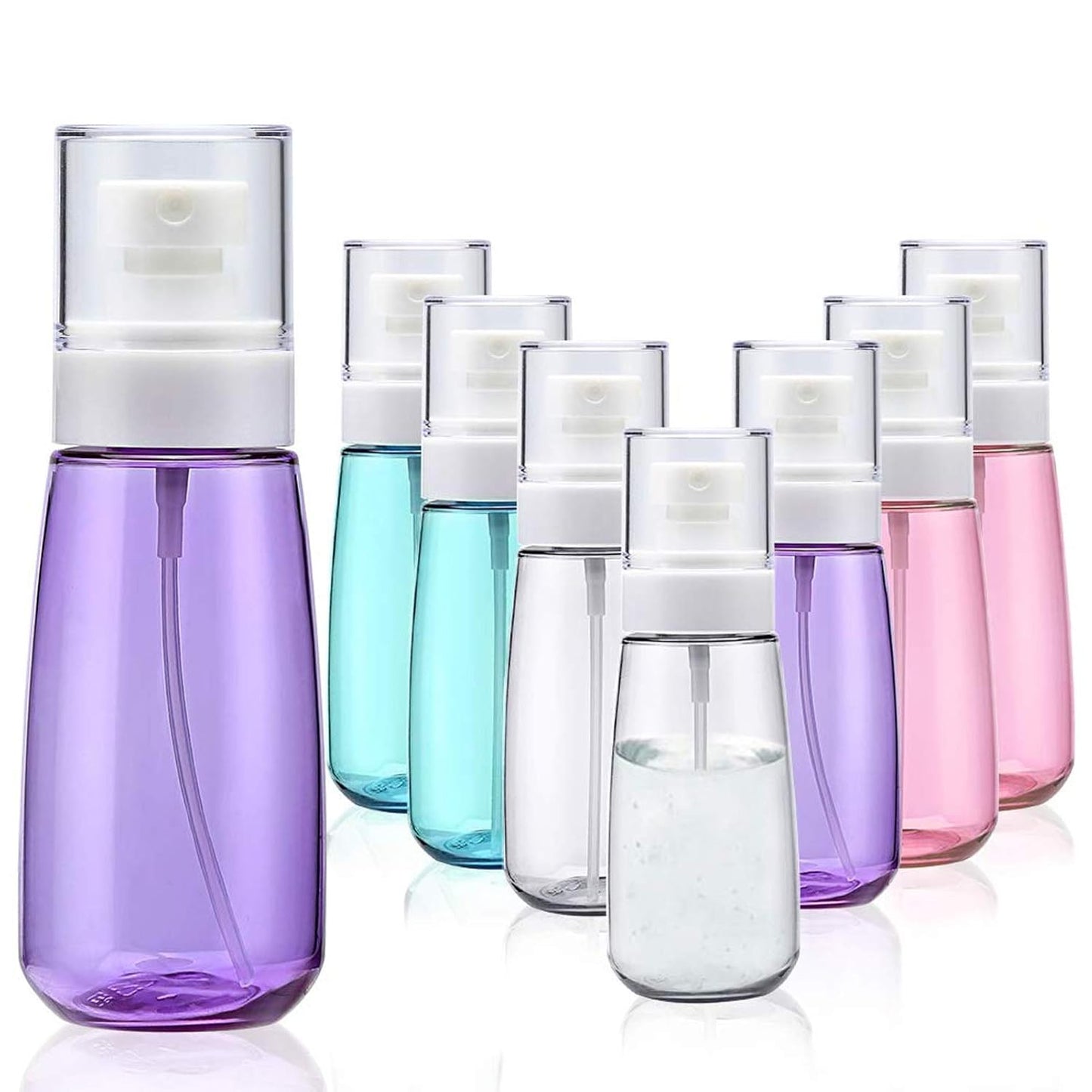 Cosywell Fine Mist Spray Bottle 3.4oz/ 100ml Empty Cosmetic Refillable Travel Containers Plastic Hair Spray Bottle Sprayer for Perfume Skincare Makeup Lotion (8color)