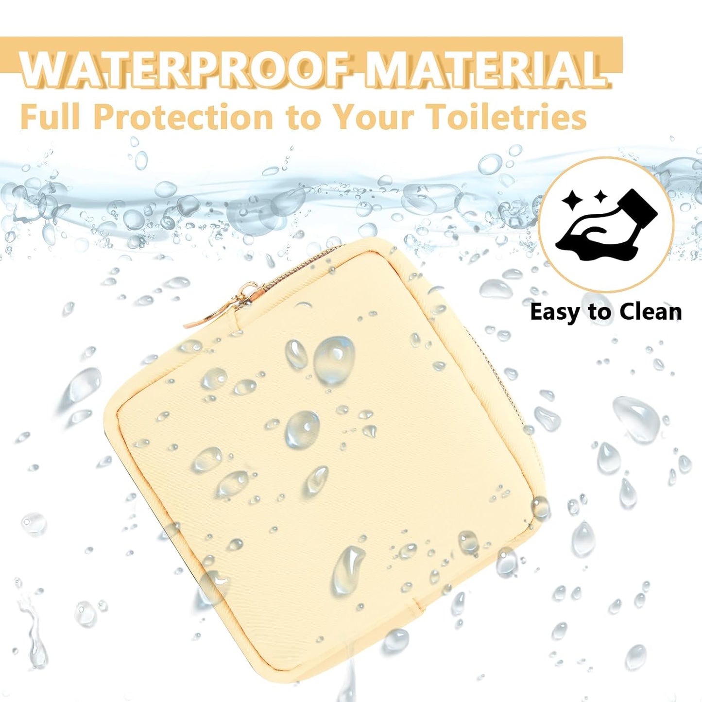 Mini Makeup Pouch for Purse, Small Cosmetic Bag Pouch Nylon Travel Toiletry Organizers for Women Girls, Cute Zipper Pouch Coin Purse Preppy Storage Bag for School Work(Mini-Sand)