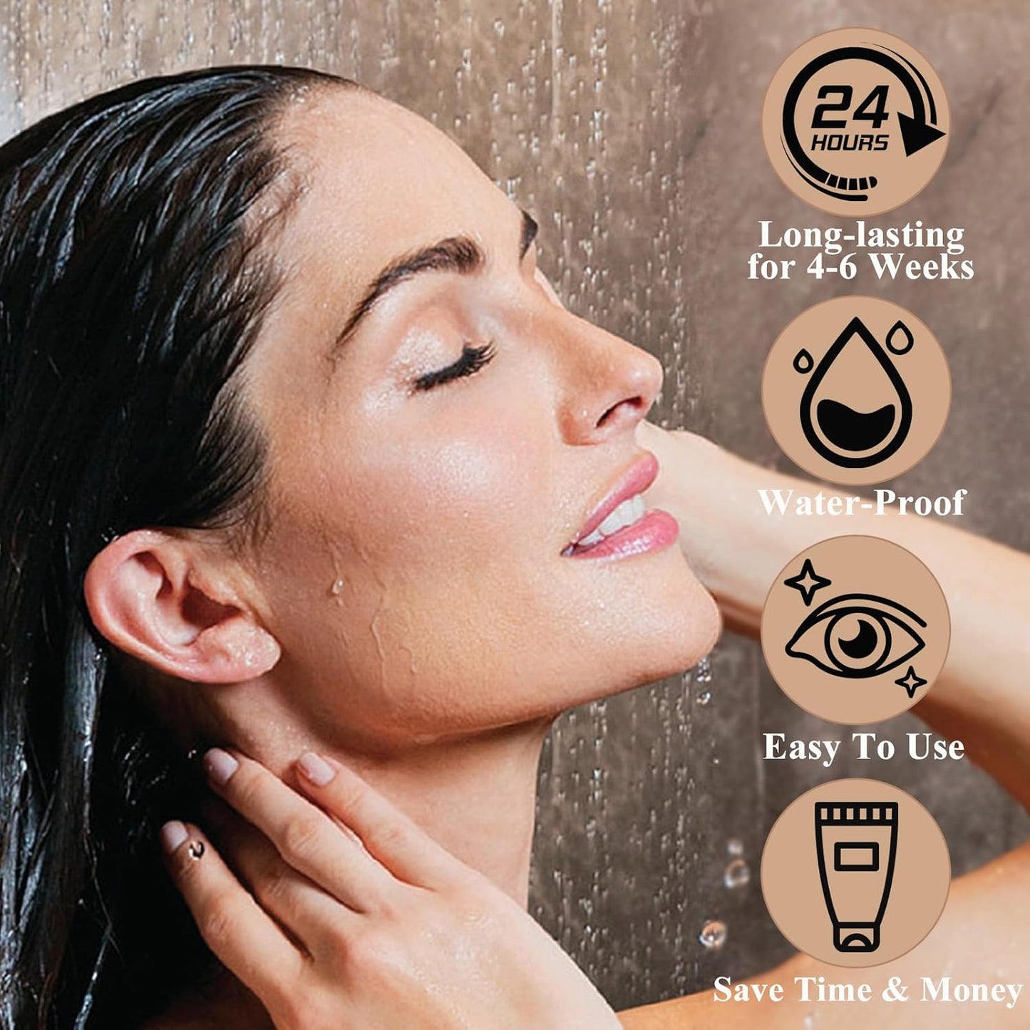 Lash Color Kit, Professional Natural Brown Eyebrow & Eyelash Color Kit Lasting for 6 Weeks, Waterproof & Safe Color for Salon Home Easy Use- Creates Natural Looking Brows Gift for Women Girl Mom Wife