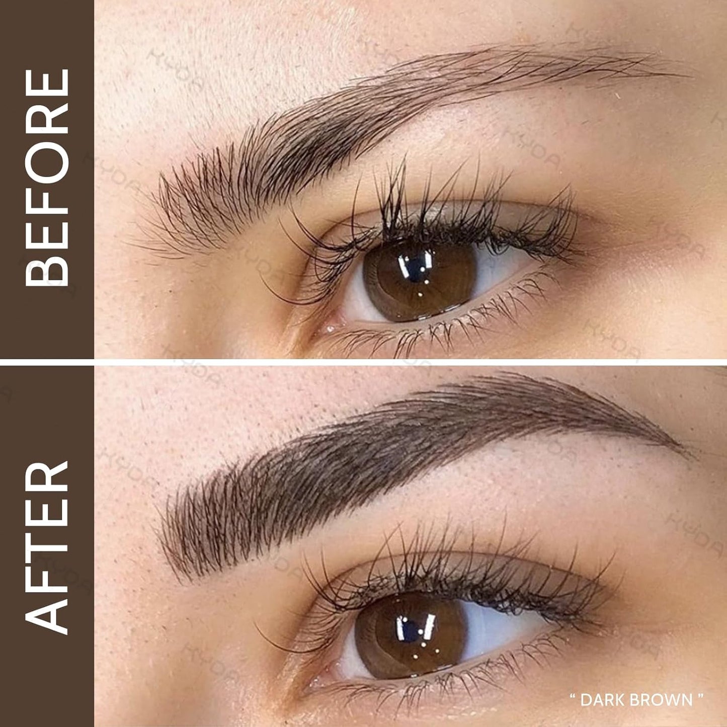 KYDA 2 Pcs Tinted Eyebrow Cream, Ultra-Fine Brush Tinted Brow Gel, Waterproof Smudgeproof Eyebrow Mascara, Long Wear, Natural Brow Makeup without Clumping, Dark Brown