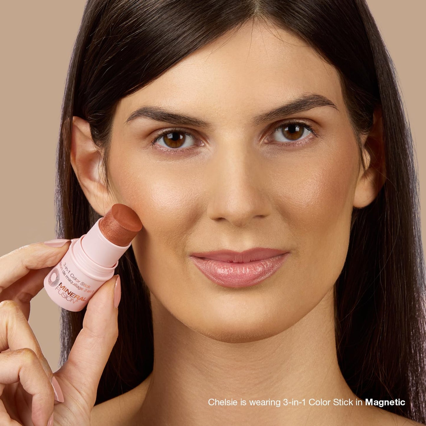 Mineral Fusion 3-in-1 Color Stick, Instant Color Pop and Blush for Cheeks, Creamy Lightweight Formula, Multi-Use Eye, Face, and Lip Makeup, Magnetic