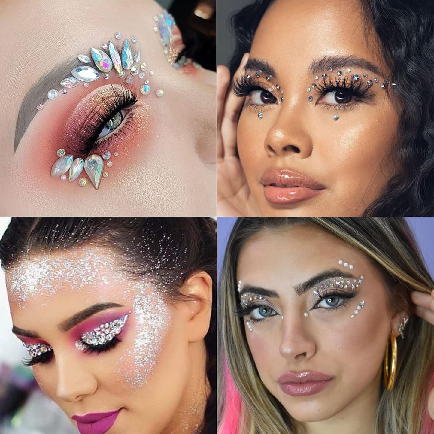 Nail Art Rhinestones Flatback Rhinestones Nail Charms Fine Glitter Supplies Mixed AB Crystals Gems Glitter Powder Luxury Design Jewelry Accessories for Women Manicure Decorations.