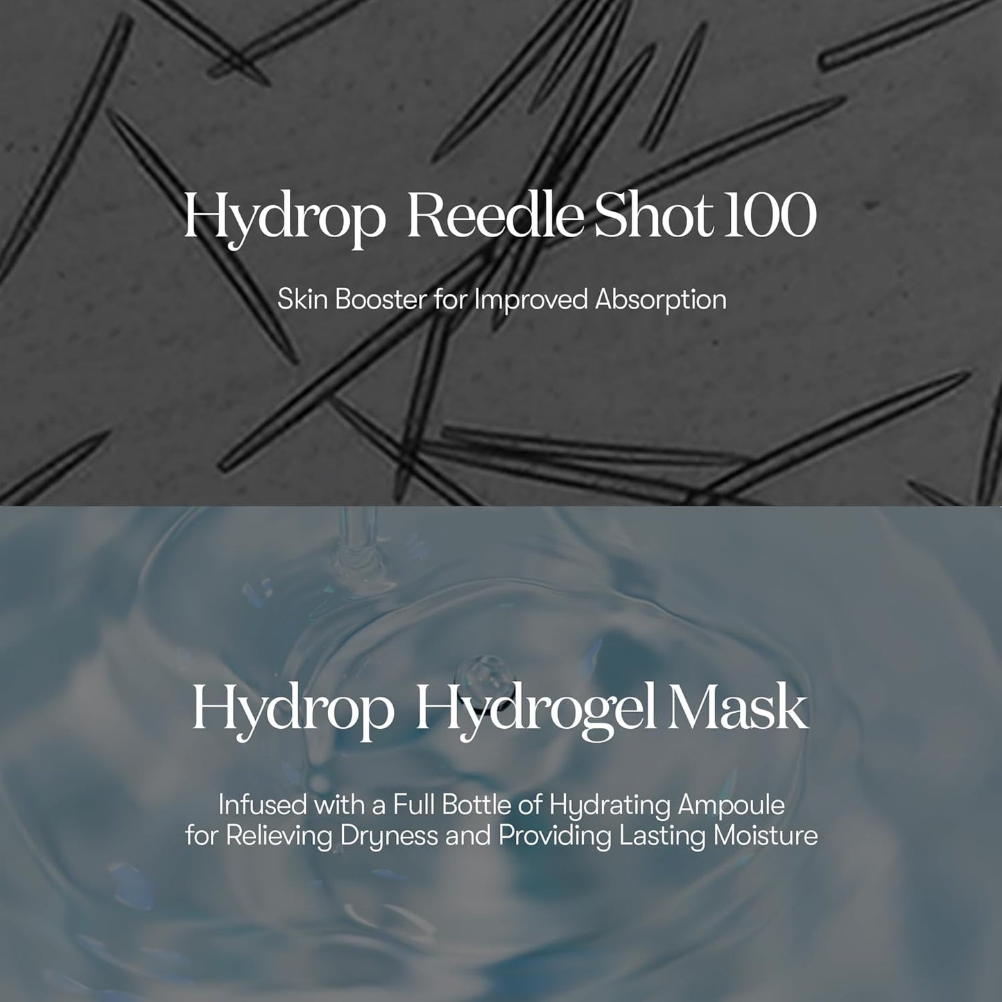 VT COSMETICS Hydrop Reedle Shot 100hl 2-Step Hydrogel Mask(34.5gx4ea), Intensive Hydrating, Exosome Hyaluronic Acid, Dewy & Glass Skin, Overnight Melting Mask, Korean Facial Mask